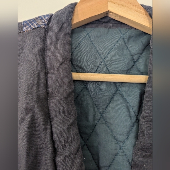 Indigo Union Japanese Blue and Black Cotton Padded Jacket - Picture 3 of 4